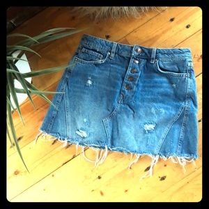 NWOT Free People High Waist Denim Skirt